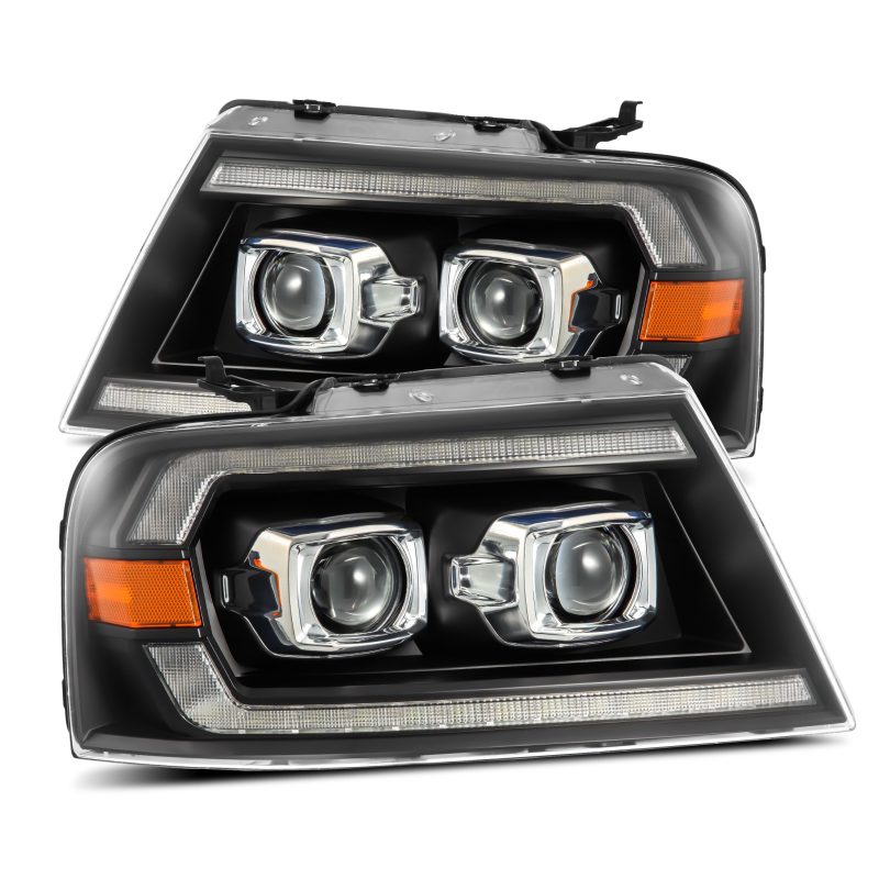 AlphaRex 04-08 Ford F150 PRO-Series Projector Headlights Alpha-Black w/ Sequential Signal and DRL AlphaRex 04-08 Ford F150 PRO-Series Projector Headlights Alpha-Black w/ Sequential Signal and DRL