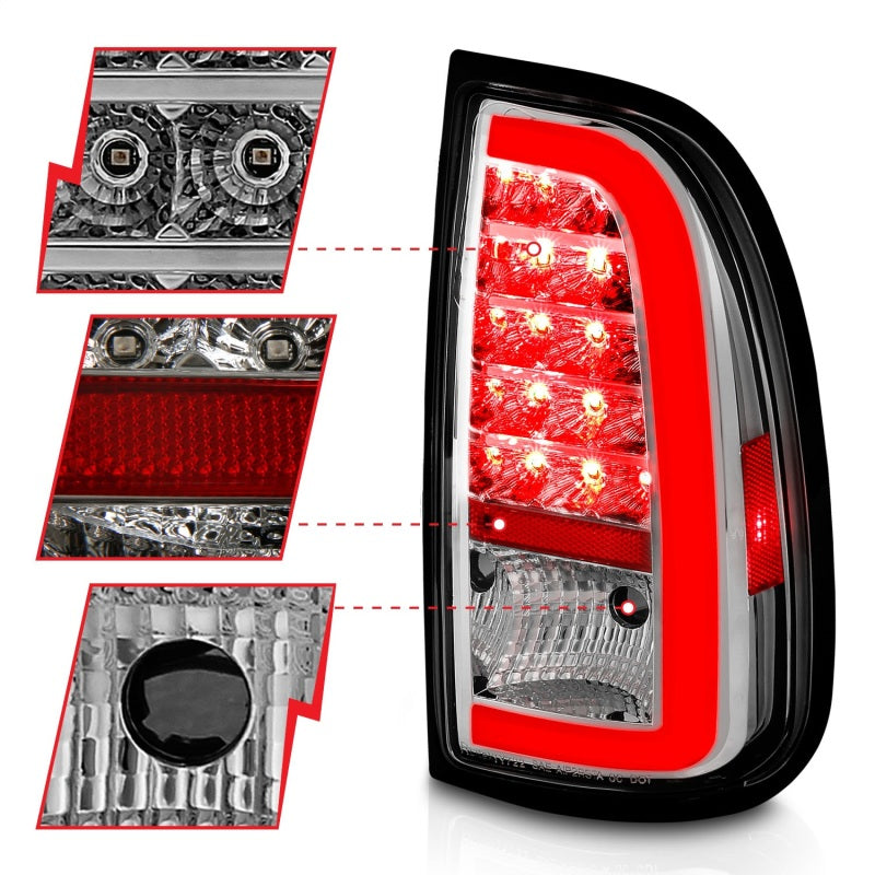 ANZO 00-06 Toyota Tundra LED Taillights w/ Light Bar Chrome Housing Clear Lens ANZO 00-06 Toyota Tundra LED Taillights w/ Light Bar Chrome Housing Clear Lens
