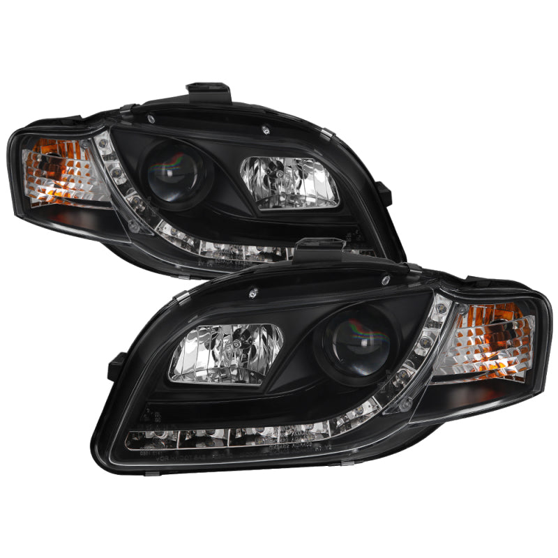 Spyder Audi A4 06-08 Projector Headlights Halogen Model Only - DRL Black PRO-YD-AA405-DRL-BK Spyder Audi A4 06-08 Projector Headlights Halogen Model Only - DRL Black PRO-YD-AA405-DRL-BK