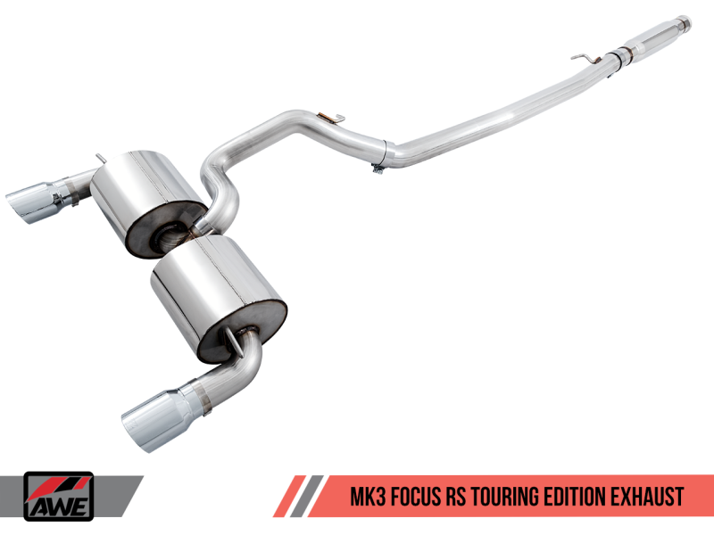 AWE Tuning Ford Focus RS Touring Edition Cat-back Exhaust- Resonated - Chrome Silver Tips AWE Tuning Ford Focus RS Touring Edition Cat-back Exhaust- Resonated - Chrome Silver Tips
