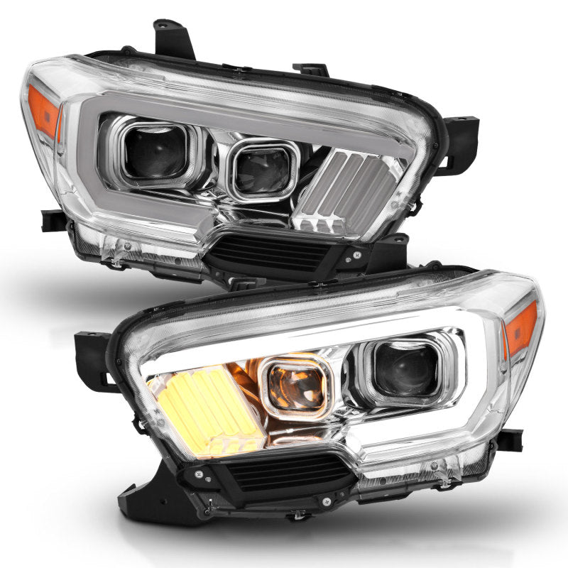 ANZO 2016-2017 Toyota Tacoma Projector Headlights w/ Plank Style Design Chrome/Amber w/ DRL ANZO 2016-2017 Toyota Tacoma Projector Headlights w/ Plank Style Design Chrome/Amber w/ DRL