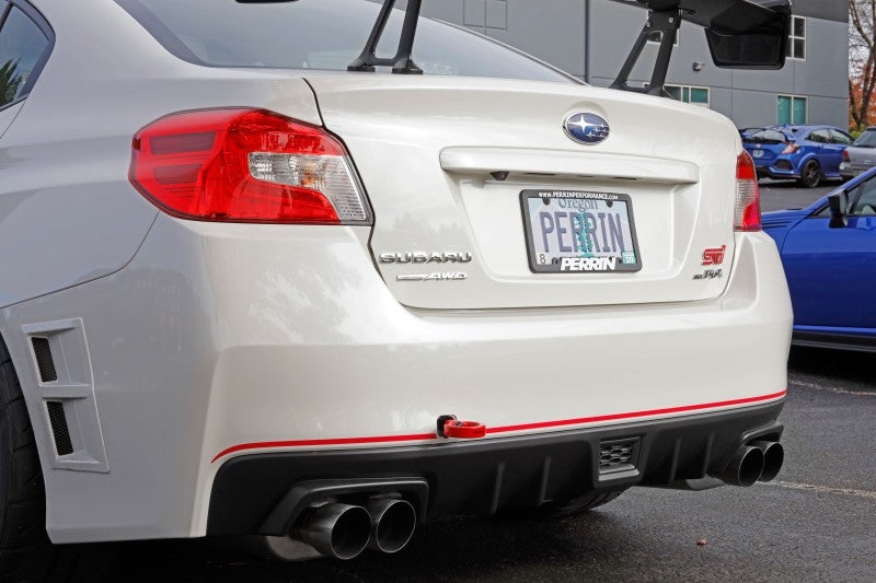 Perrin 15-19 Subaru WRX/STI Tow Hook Kit (Rear) - Red Perrin 15-19 Subaru WRX/STI Tow Hook Kit (Rear) - Red
