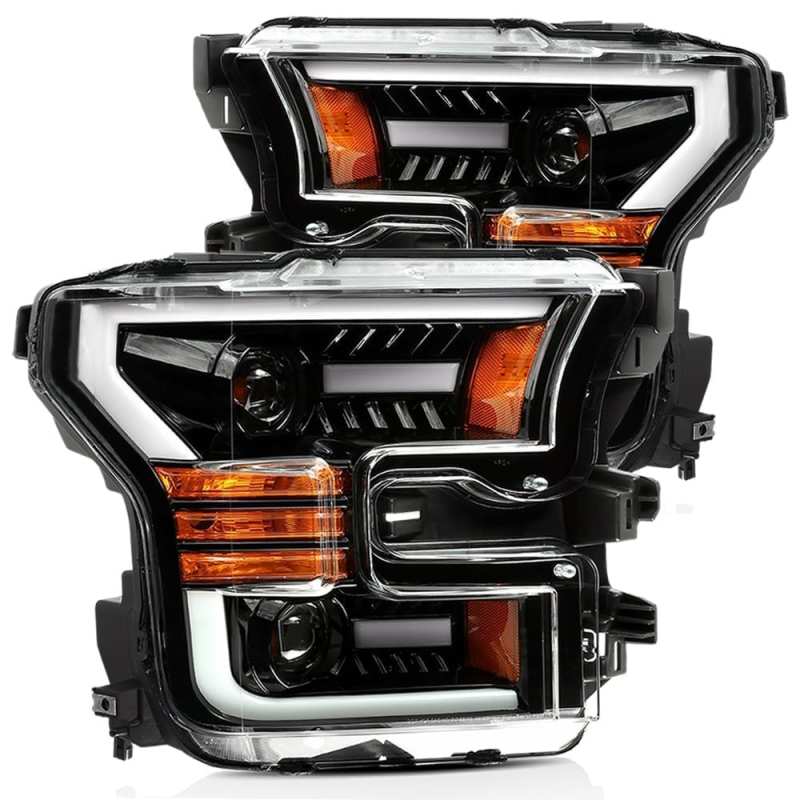 AlphaRex 15-17 Ford F-150 LUXX LED Projector Headlights Plank Style Alpha Blk w/Activ Light/DRL AlphaRex 15-17 Ford F-150 LUXX LED Projector Headlights Plank Style Alpha Blk w/Activ Light/DRL