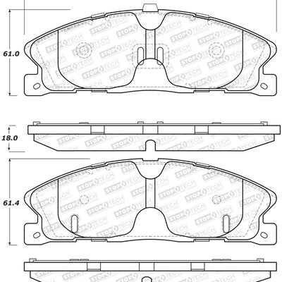 StopTech Sport Brake Pads w/Shims and Hardware - Rear