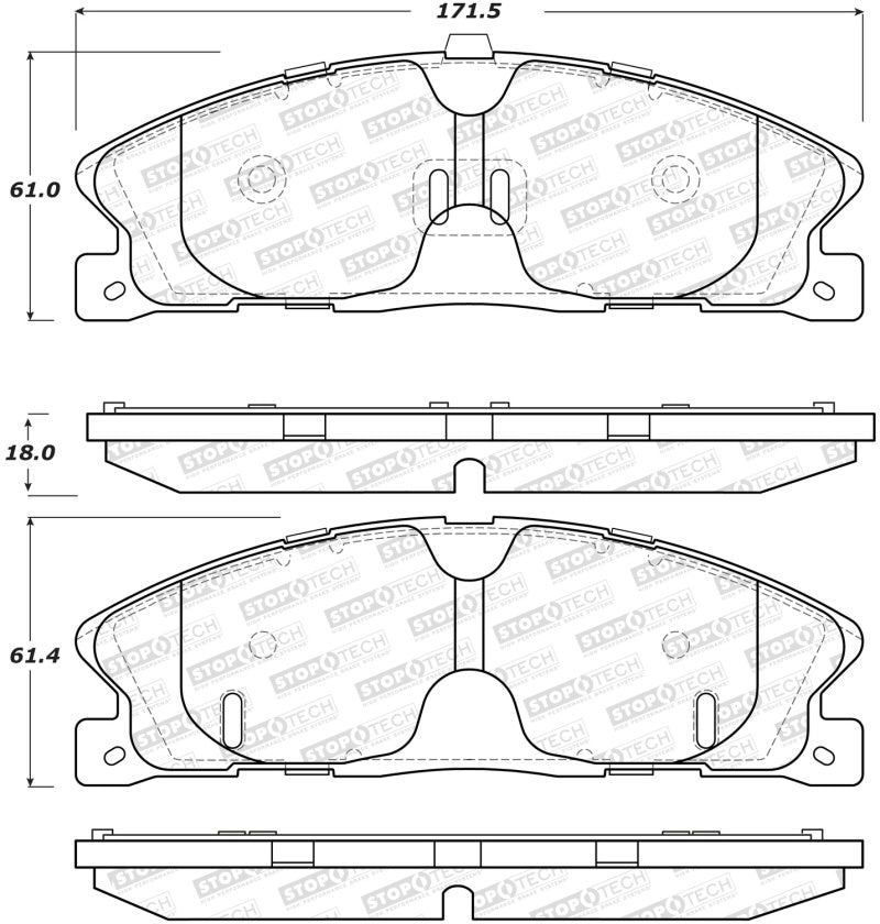 StopTech Sport Brake Pads w/Shims and Hardware - Rear StopTech Sport Brake Pads w/Shims and Hardware - Rear