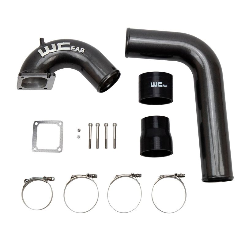 Wehrli 03-07 Dodge 5.9L Cummins 3.5in Intake Horn & Driver Side Intercooler Pipe Kit - WCFab Red Wehrli 03-07 Dodge 5.9L Cummins 3.5in Intake Horn & Driver Side Intercooler Pipe Kit - WCFab Red