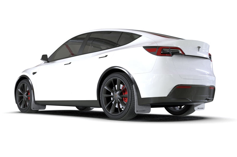 Rally Armor 20-26 Tesla Model Y, Juniper Y White UR Mud Flap w/Black Logo Rally Armor 20-26 Tesla Model Y, Juniper Y White UR Mud Flap w/Black Logo