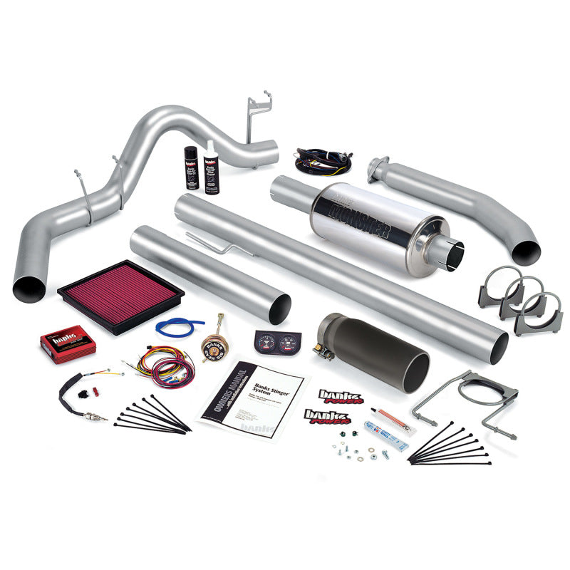 Banks Power 98 Dodge 5.9L Ext Cab Stinger System - SS Single Exhaust w/ Black Tip Banks Power 98 Dodge 5.9L Ext Cab Stinger System - SS Single Exhaust w/ Black Tip