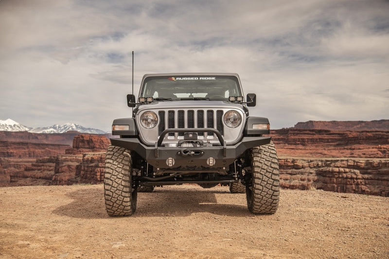 Rugged Ridge HD Bumper Full Width Front 07-18 Jeep Wrangler JK 18-20 Jeep Wrangler JL 2020 JT Rugged Ridge HD Bumper Full Width Front 07-18 Jeep Wrangler JK 18-20 Jeep Wrangler JL 2020 JT