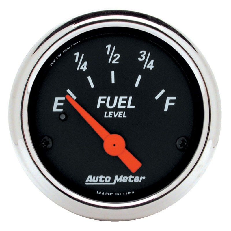 Autometer Designer Black  2-1/16in Black Fuel Level Gauge Autometer Designer Black  2-1/16in Black Fuel Level Gauge