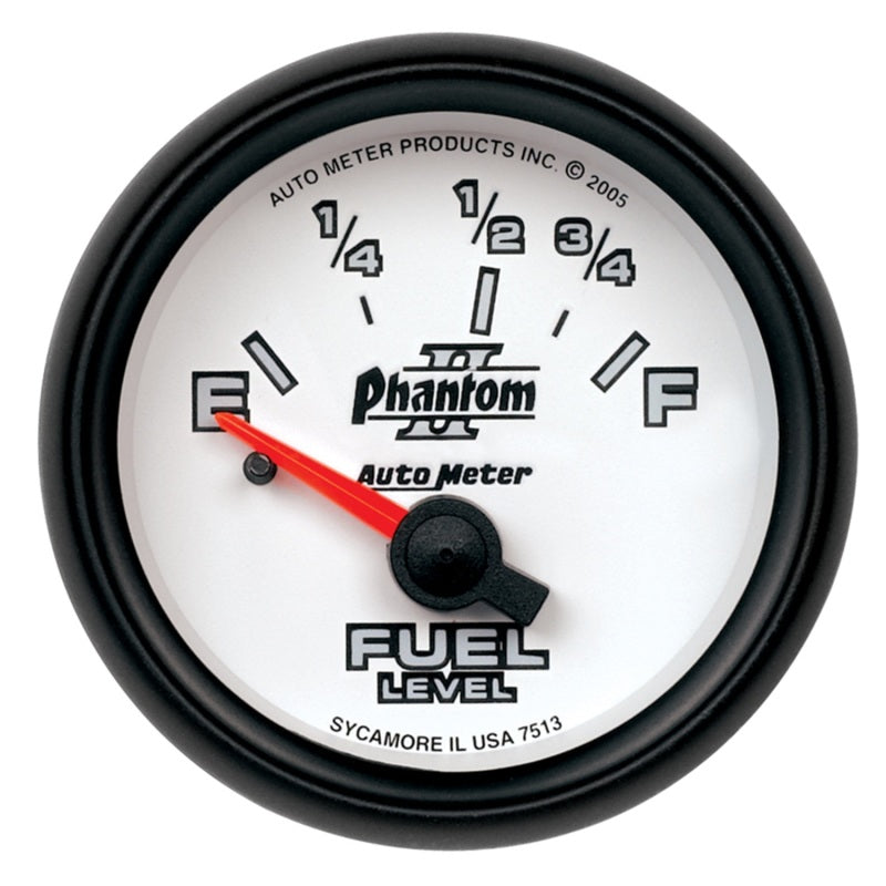 Autometer Phantom 2-1/16in 73-10 OHM Fuel Level Gauge Autometer Phantom 2-1/16in 73-10 OHM Fuel Level Gauge