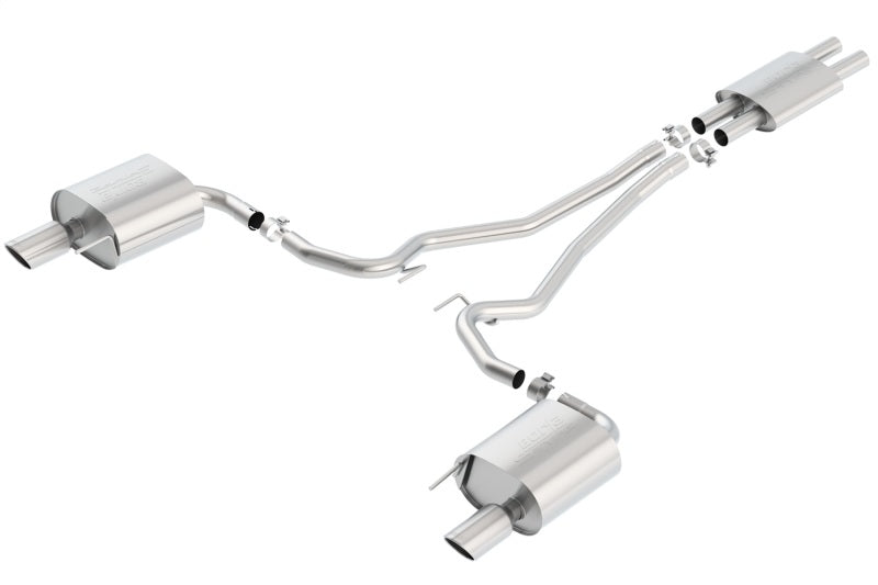 Borla Cat Back 15-17 Ford Mustang 3.7L V6 MT/AT 2.25in Pipe 4in Single Round Rolled Tips Borla Cat Back 15-17 Ford Mustang 3.7L V6 MT/AT 2.25in Pipe 4in Single Round Rolled Tips