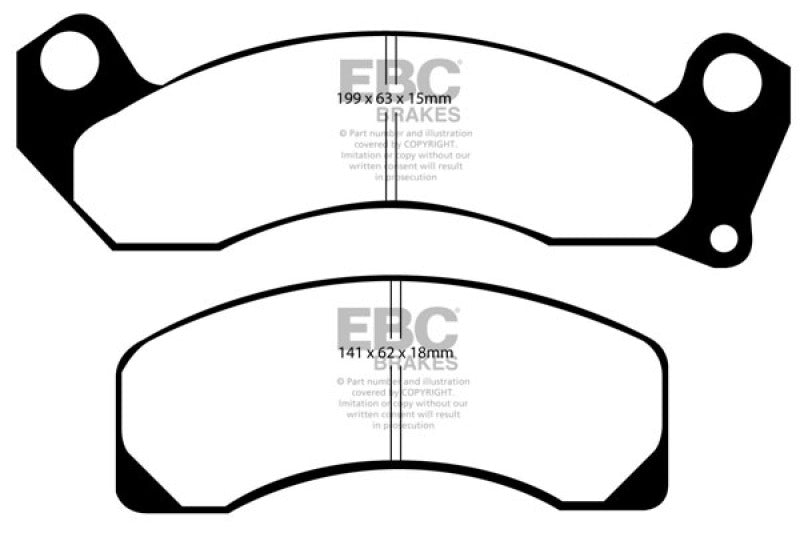 EBC 83-93 Ford Mustang 2.3 (Rear Rotors) Yellowstuff Front Brake Pads EBC 83-93 Ford Mustang 2.3 (Rear Rotors) Yellowstuff Front Brake Pads