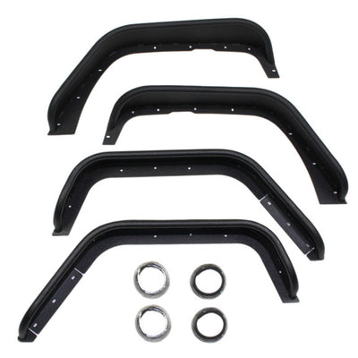 Fishbone Offroad 07-18 Jeep Wrangler Front/Rear Tube Fenders - Aluminum Blk Txtrd Pwdrcoat(Set Of 4)