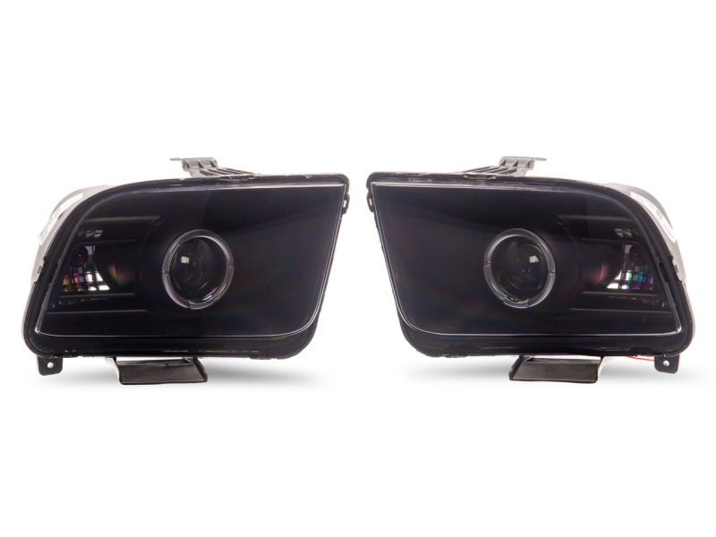 Raxiom 05-09 Ford Mustang w/ Factory Halogen LED Halo Headlights- Blk Housing (Smoked Lens) Raxiom 05-09 Ford Mustang w/ Factory Halogen LED Halo Headlights- Blk Housing (Smoked Lens)