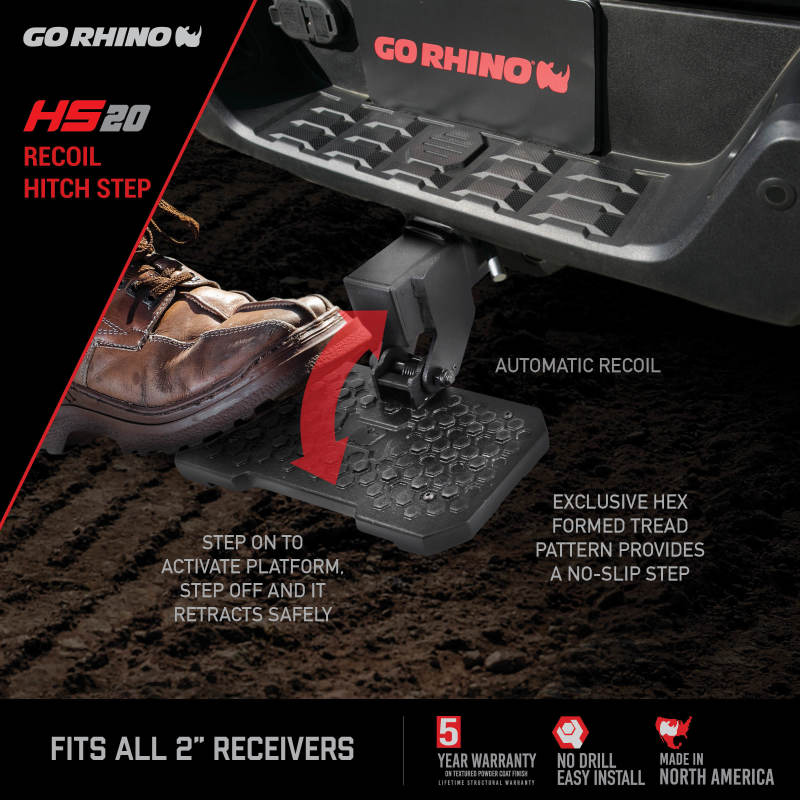 Go Rhino HS-20 Hitch Bumper Step Go Rhino HS-20 Hitch Bumper Step