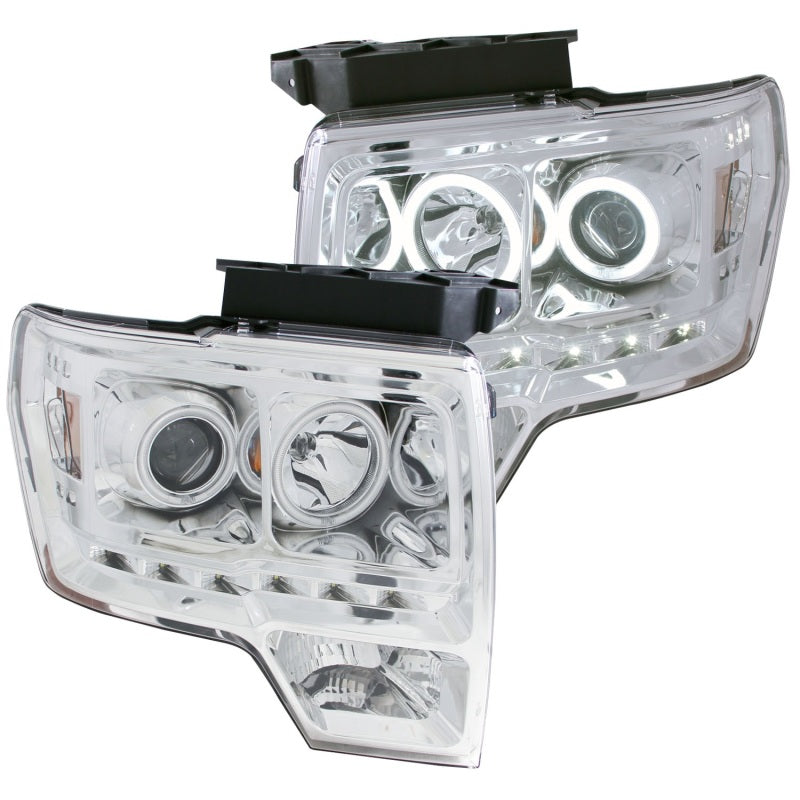 ANZO 2009-2014 Ford F-150 Projector Headlights w/ Halo Chrome (CCFL) G2 ANZO 2009-2014 Ford F-150 Projector Headlights w/ Halo Chrome (CCFL) G2