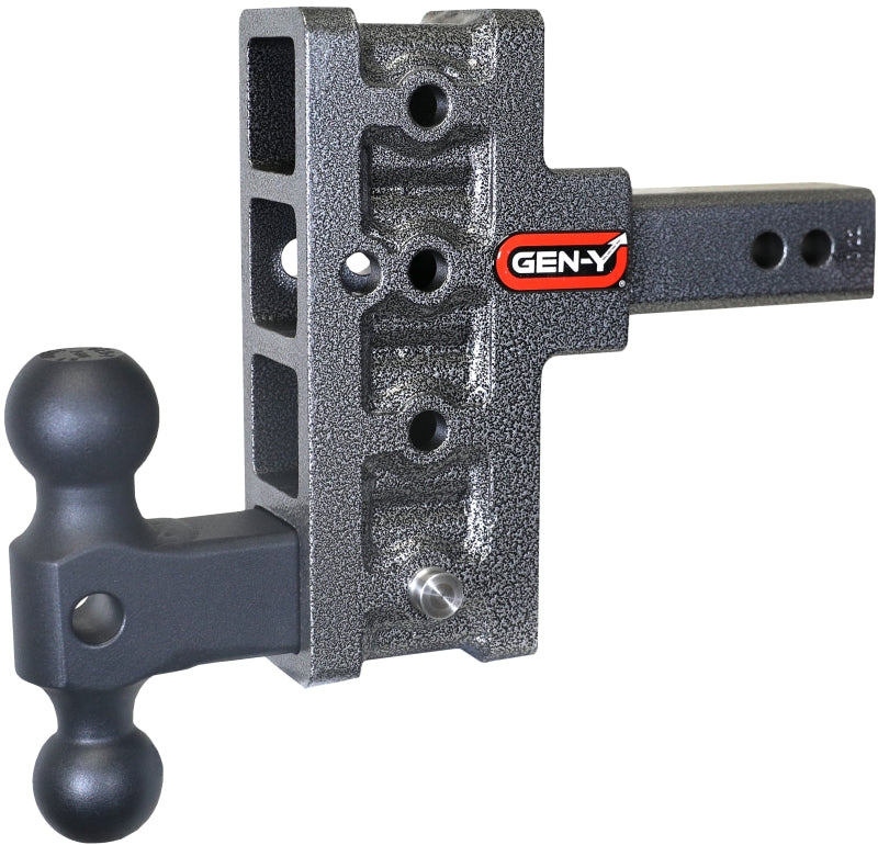 Gen-Y Mega Duty 2in Shank 5in Offset Drop 1.5K TW 10K Hitch w/GH-031 Dual-Ball Gen-Y Mega Duty 2in Shank 5in Offset Drop 1.5K TW 10K Hitch w/GH-031 Dual-Ball