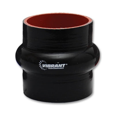 Vibrant 4 Ply Reinforced Silicone Hump Hose Connector - 2.5in I.D. x 3in long (BLACK)