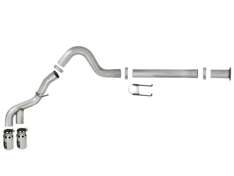 aFe Power 11-14 Ford F250/F350 6.7L Diesel Rebel XD 4in 409 SS DPF-Back Exhaust System - Pol Tips aFe Power 11-14 Ford F250/F350 6.7L Diesel Rebel XD 4in 409 SS DPF-Back Exhaust System - Pol Tips