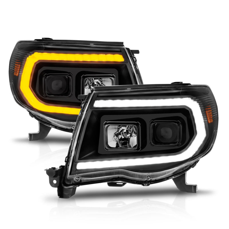 ANZO 05-11 Toyota Tacoma Projector Headlights w/Light Bar Switchback Black Housing ANZO 05-11 Toyota Tacoma Projector Headlights w/Light Bar Switchback Black Housing