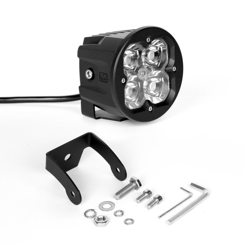XK Glow Round XKchrome 20w LED Cube Light w/ RGB Accent Light - Spot Beam w/Fog Light Bracket XK Glow Round XKchrome 20w LED Cube Light w/ RGB Accent Light - Spot Beam w/Fog Light Bracket