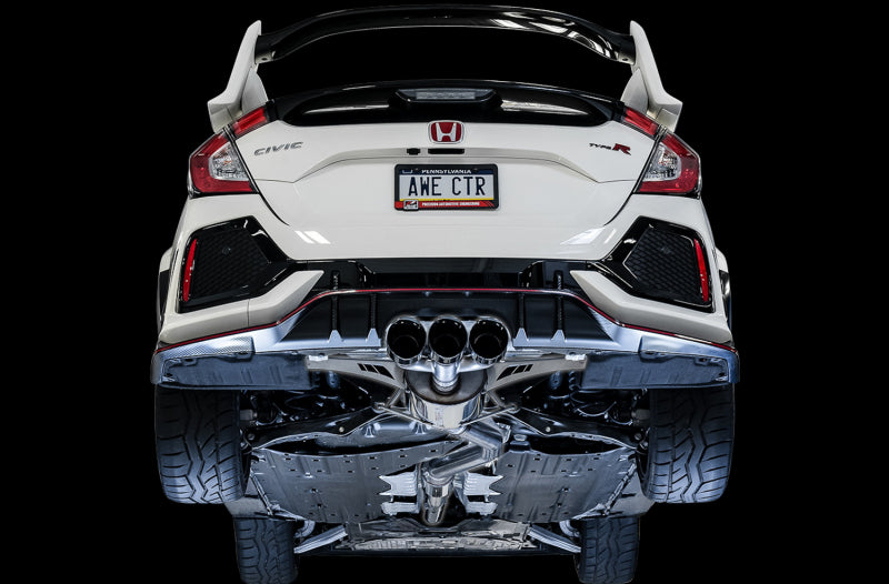 AWE Tuning 2017+ Honda Civic Type R Touring Edition Exhaust w/Front & Mid Pipe - Diamond Blk Tips AWE Tuning 2017+ Honda Civic Type R Touring Edition Exhaust w/Front & Mid Pipe - Diamond Blk Tips