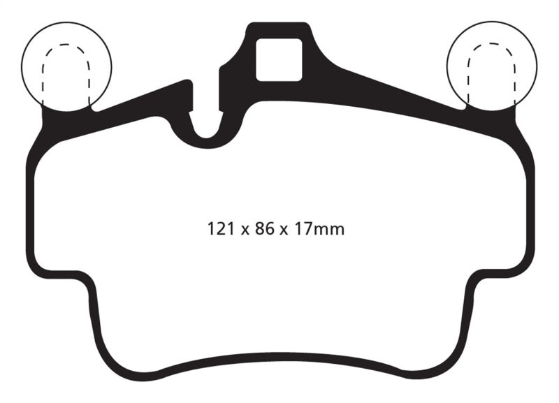EBC 07-08 Porsche 911 (997) (Cast Iron Rotor only) 3.6 Carrera 2 Bluestuff Front Brake Pads EBC 07-08 Porsche 911 (997) (Cast Iron Rotor only) 3.6 Carrera 2 Bluestuff Front Brake Pads