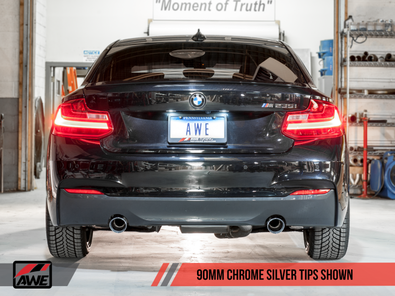 AWE Tuning BMW F22 M235i / M240i Touring Edition Axle-Back Exhaust - Chrome Silver Tips (102mm) AWE Tuning BMW F22 M235i / M240i Touring Edition Axle-Back Exhaust - Chrome Silver Tips (102mm)