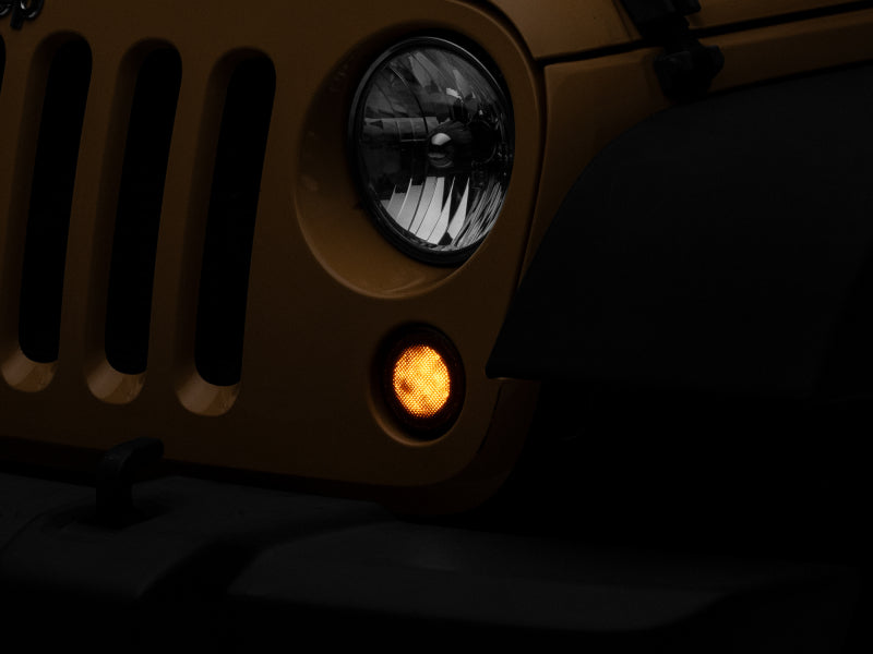 Raxiom 07-18 Jeep Wrangler JK Axial Series LED Turn Signals w/ Halo (Smoked) Raxiom 07-18 Jeep Wrangler JK Axial Series LED Turn Signals w/ Halo (Smoked)