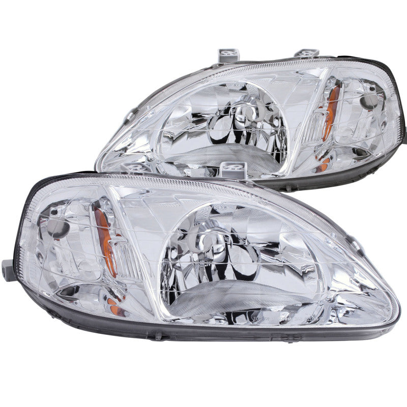 ANZO 1999-2000 Honda Civic Crystal Headlights Chrome ANZO 1999-2000 Honda Civic Crystal Headlights Chrome