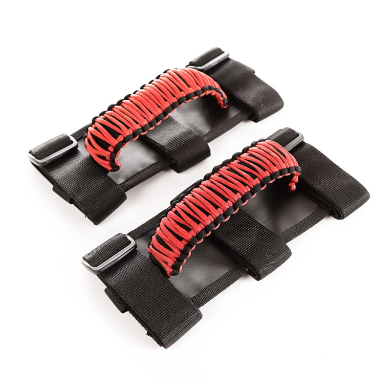 Rugged Ridge Paracord Grab Handles Red/Black Pair Rugged Ridge Paracord Grab Handles Red/Black Pair