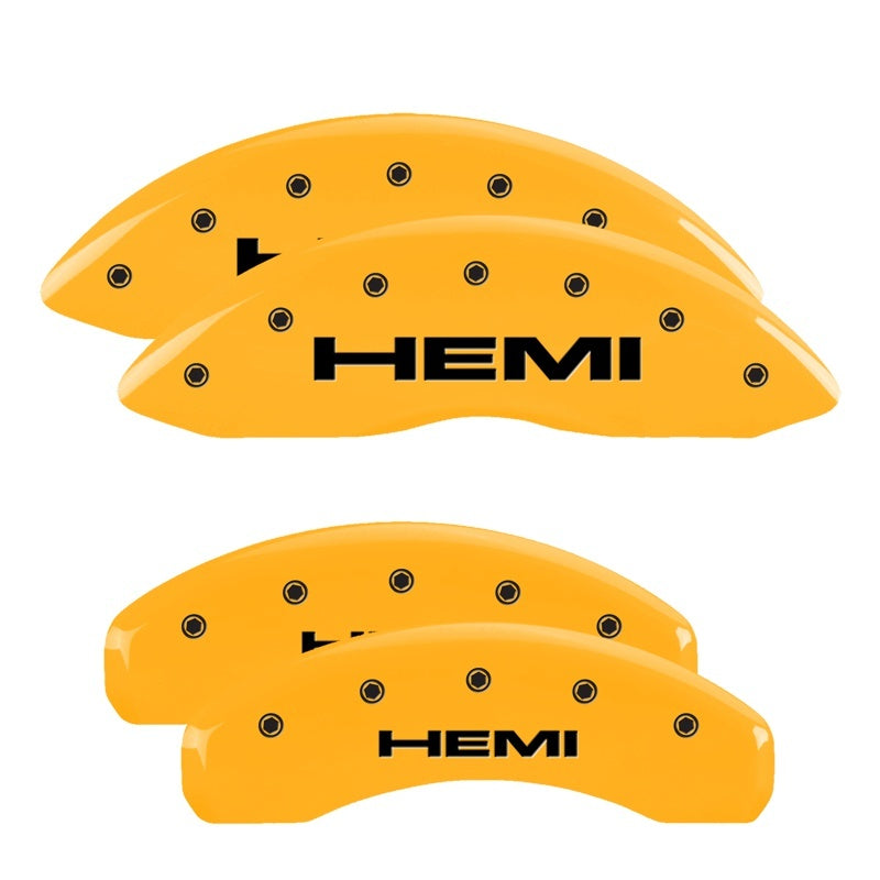MGP 4 Caliper Covers Engraved Front & Rear Hemi Yellow Finish Black Char 2006 Jeep Commander MGP 4 Caliper Covers Engraved Front & Rear Hemi Yellow Finish Black Char 2006 Jeep Commander