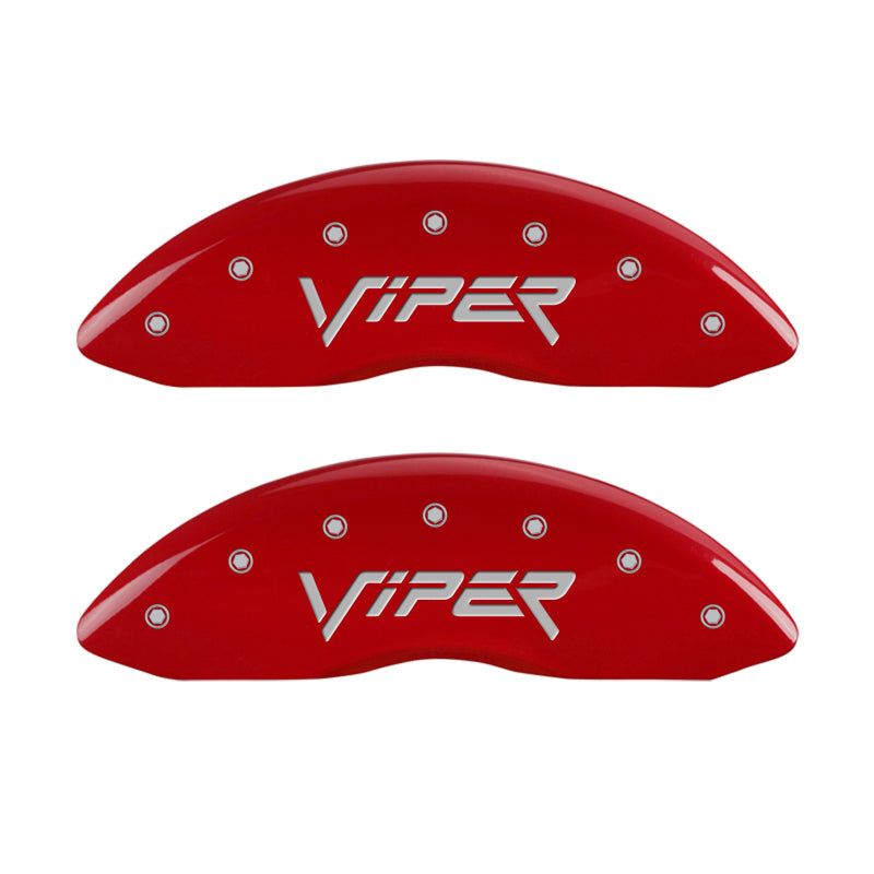 MGP 4 Caliper Covers Engraved Front & Rear Gen 2/Viper Red finish silver ch MGP 4 Caliper Covers Engraved Front & Rear Gen 2/Viper Red finish silver ch
