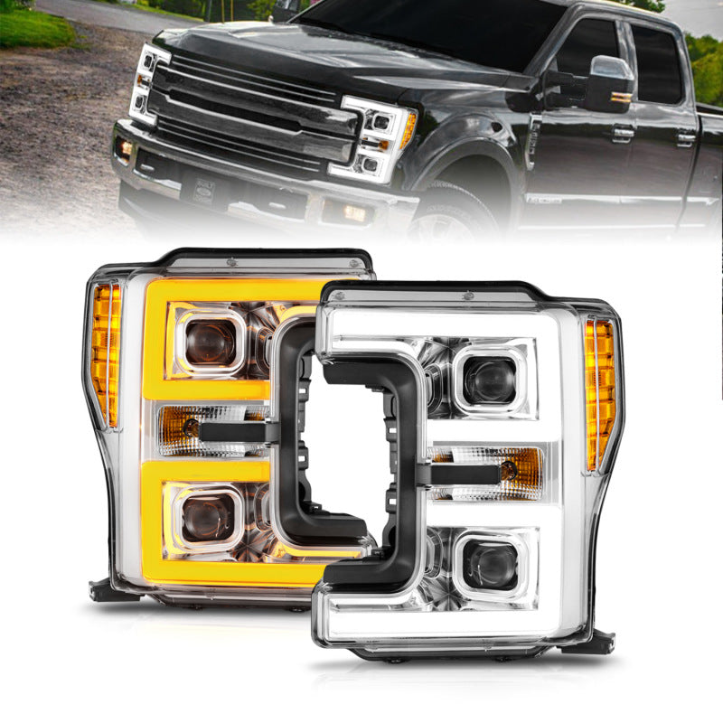 ANZO 17-19 Ford F-250/350/450 SD (w/o Factory LED HL) LED Proj Headlights w/Light Bar Switchback Chr ANZO 17-19 Ford F-250/350/450 SD (w/o Factory LED HL) LED Proj Headlights w/Light Bar Switchback Chr