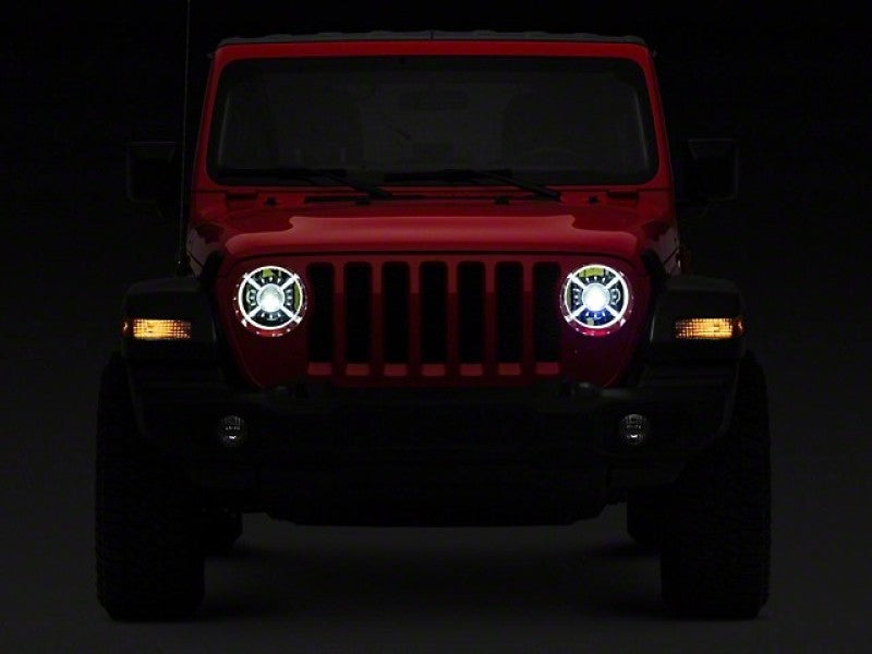 Raxiom 18-22 Jeep Wrangler JL/ JT 9-Inch LED Headlights w/ DRL and Halo- Black Housing (Clear Lens) Raxiom 18-22 Jeep Wrangler JL/ JT 9-Inch LED Headlights w/ DRL and Halo- Black Housing (Clear Lens)
