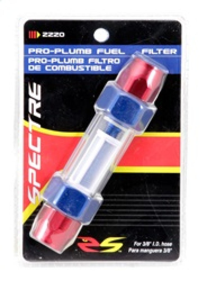 Spectre Pro-Plumbing Fuel Filter 3/8in. - Red/Blue Spectre Pro-Plumbing Fuel Filter 3/8in. - Red/Blue