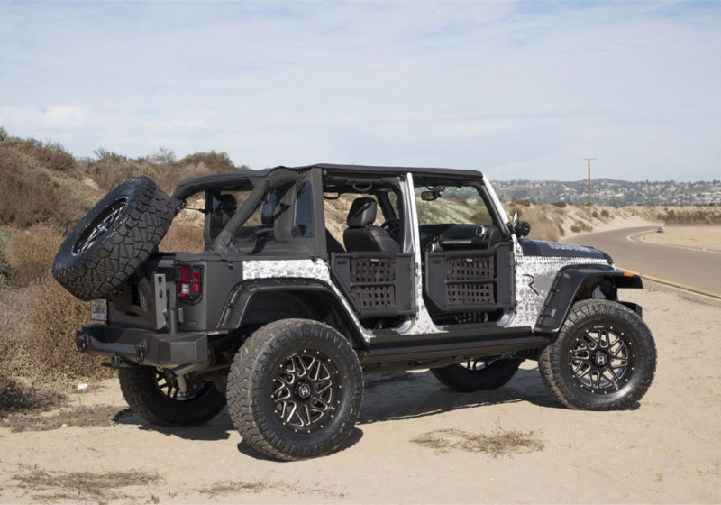 Rampage 2007-2018 Jeep Wrangler(JK) Unlimited 4-Door Trailview Tonneau Top - Black Diamond Rampage 2007-2018 Jeep Wrangler(JK) Unlimited 4-Door Trailview Tonneau Top - Black Diamond