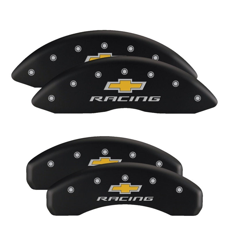 MGP 4 Caliper Covers Engraved Front & Rear Bowtie Black finish silver ch MGP 4 Caliper Covers Engraved Front & Rear Bowtie Black finish silver ch