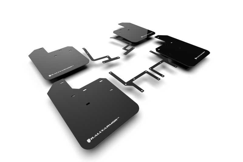 Rally Armor 18-25 Jeep JL Wrangler Black UR Mud Flap w/White Logo Rally Armor 18-25 Jeep JL Wrangler Black UR Mud Flap w/White Logo