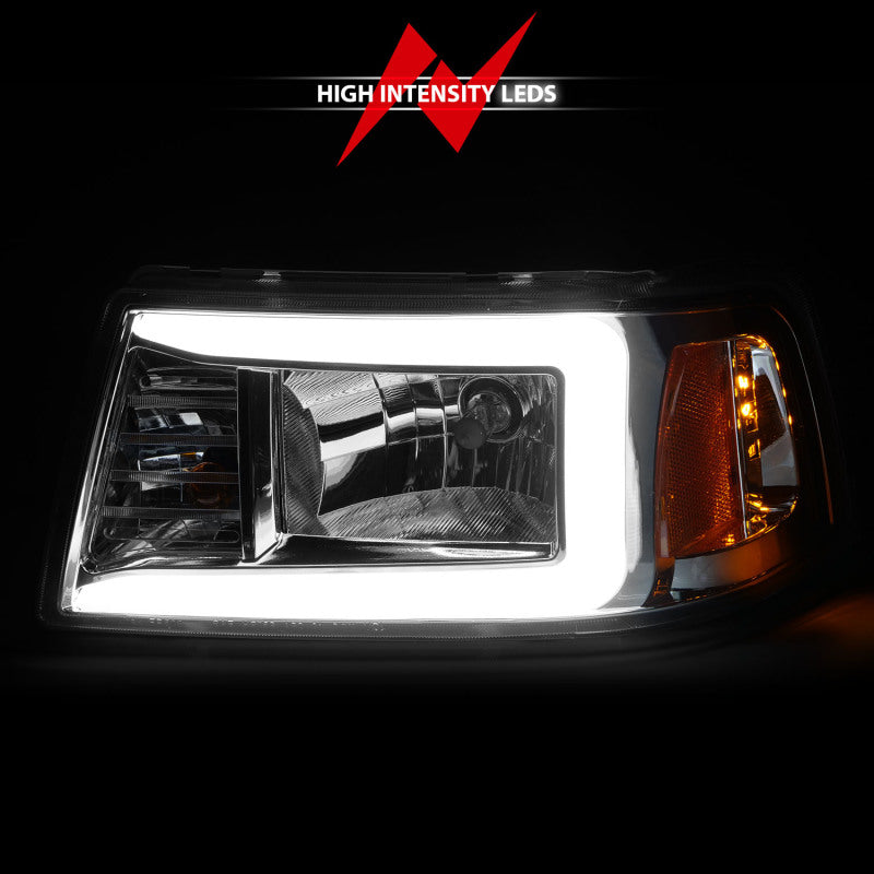 ANZO 2001-2011 Ford Ranger Crystal Headlights w/ Light Bar Chrome Housing ANZO 2001-2011 Ford Ranger Crystal Headlights w/ Light Bar Chrome Housing