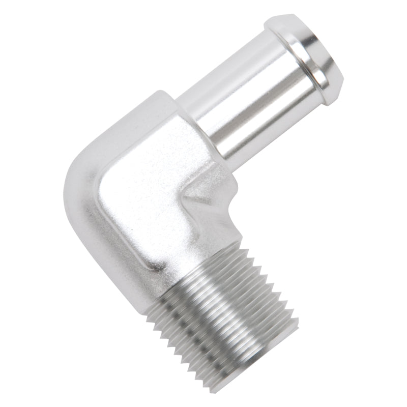 Edelbrock Hose End 90-Deg 1/2In NPT to 5/8In Barb Clear Anodize Edelbrock Hose End 90-Deg 1/2In NPT to 5/8In Barb Clear Anodize