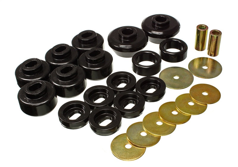 Energy Suspension 07-13 Chevrolet Silverado 1500/GMC Sierra 1500 4WD Body Mount Bushing Set - Black Energy Suspension 07-13 Chevrolet Silverado 1500/GMC Sierra 1500 4WD Body Mount Bushing Set - Black