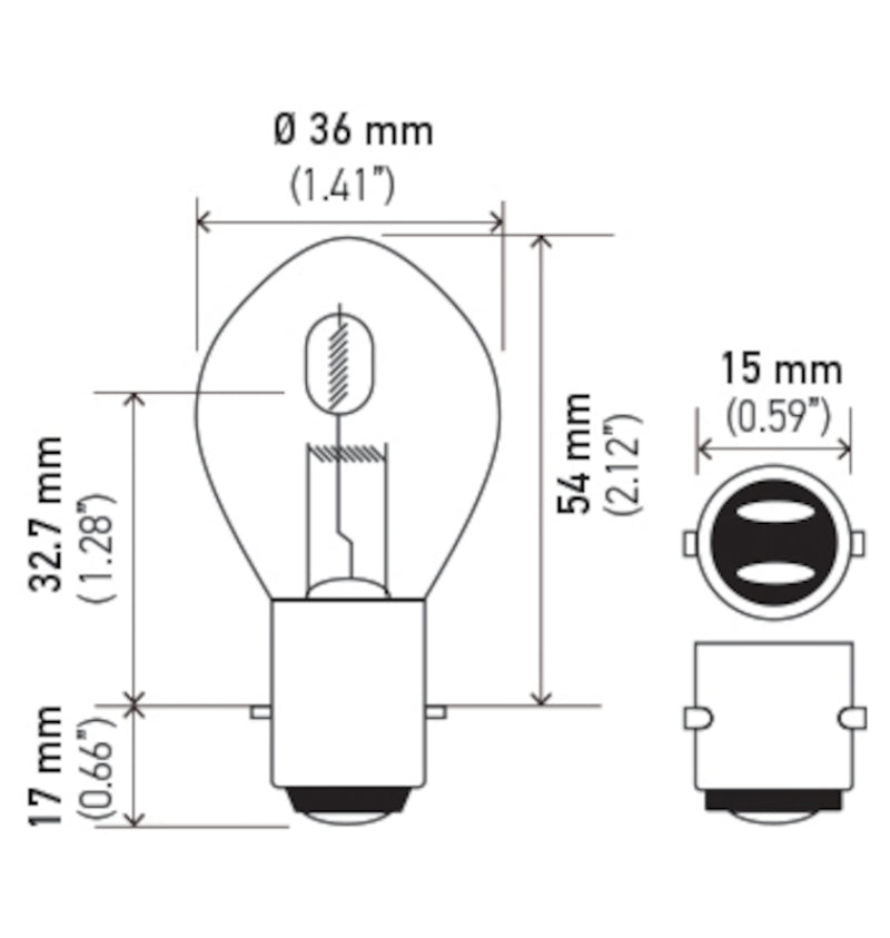 Hella Bulb 6260 12V 60/60W Ba20D B11 S2 Hella Bulb 6260 12V 60/60W Ba20D B11 S2