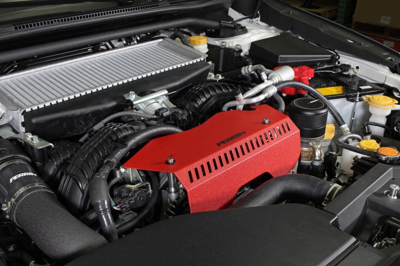 Perrin 2022+ Subaru WRX Pulley Cover - Red Perrin 2022+ Subaru WRX Pulley Cover - Red