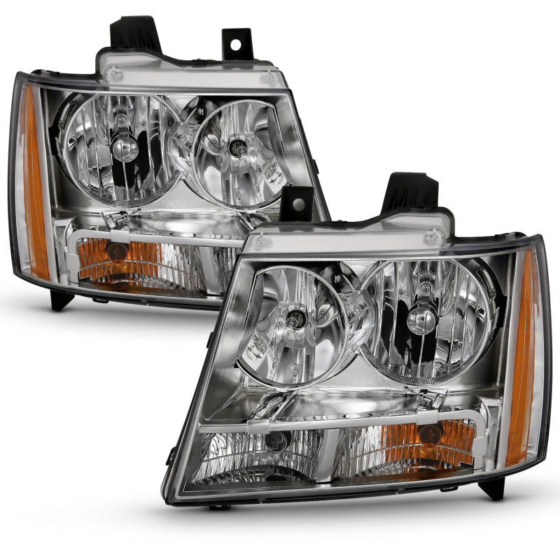 ANZO 2007-2014 Chevy TahOE Crystal Headlight Chrome Amber(OE) ANZO 2007-2014 Chevy TahOE Crystal Headlight Chrome Amber(OE)