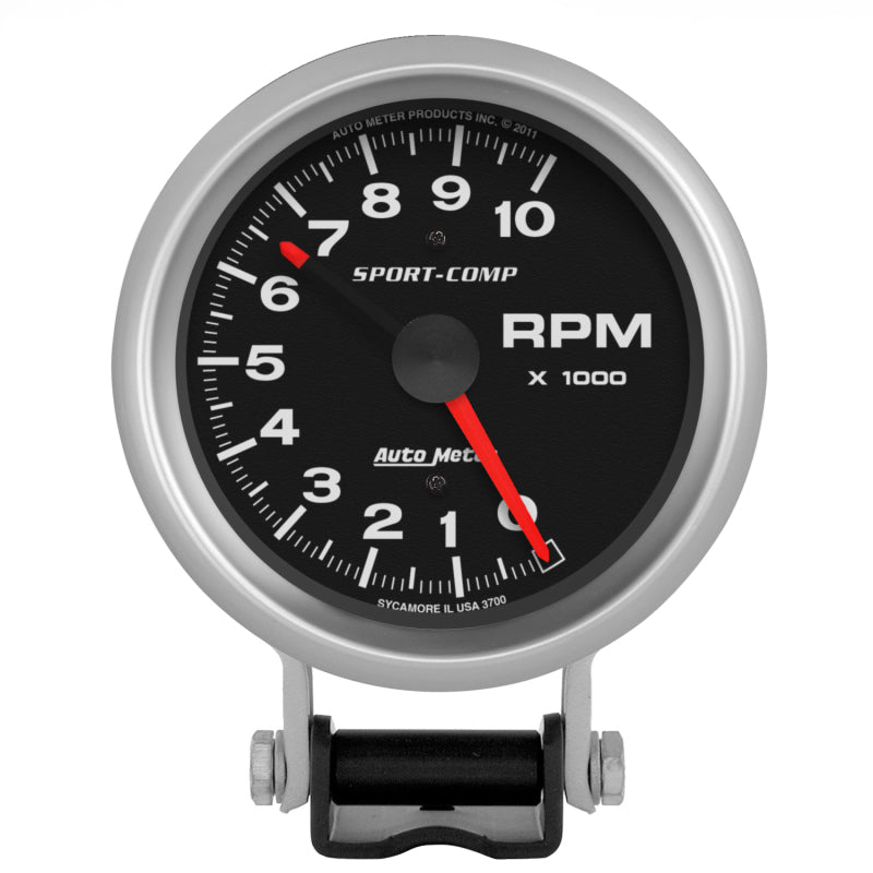 Autometer Standard 3-3/4in 10,000 RPM Pedestal Mount Tachometer Sport Comp Autometer Standard 3-3/4in 10,000 RPM Pedestal Mount Tachometer Sport Comp