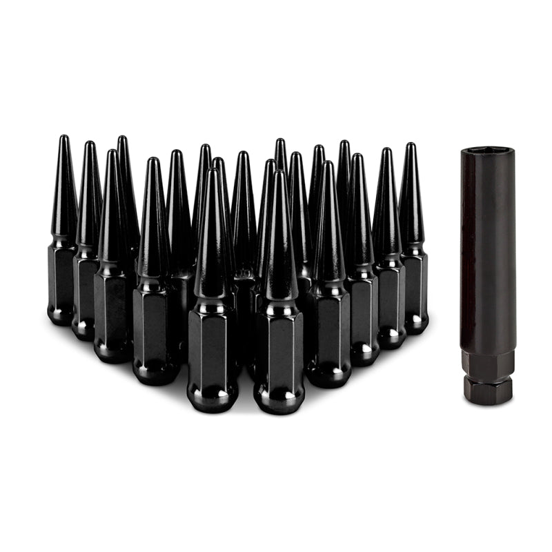 Mishimoto Steel Spiked Lug Nuts M12x1.5 20pc Set - Black Mishimoto Steel Spiked Lug Nuts M12x1.5 20pc Set - Black