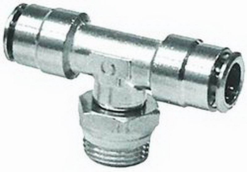 Firestone Male .25in. x 1.4in. x .25in. Branch Swivel Nickel Tee Air Fitting - 25 Pack (WR17603273) Firestone Male .25in. x 1.4in. x .25in. Branch Swivel Nickel Tee Air Fitting - 25 Pack (WR17603273)
