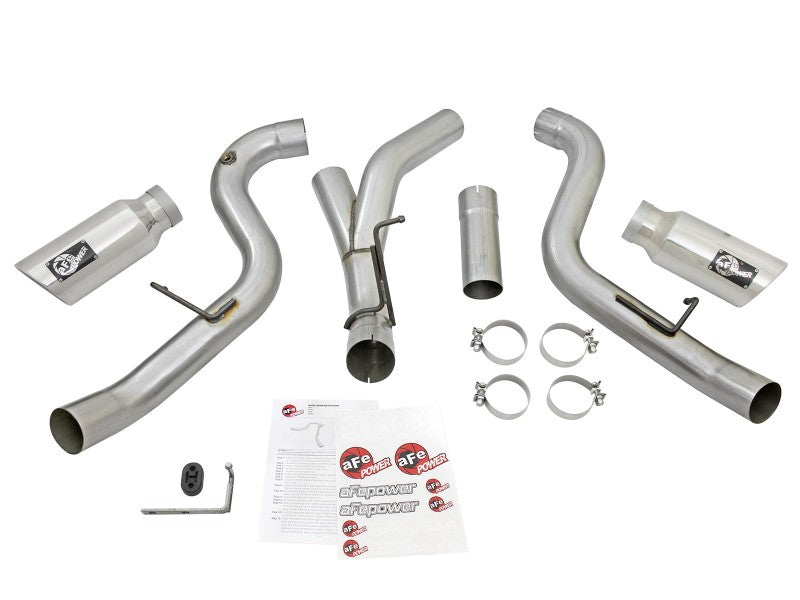aFe Atlas Exhaust 4in Dual DPF-Back Al Steel w/ Pol Tips 16-17 GM Diesel Truck V8-6.6L (td) LML aFe Atlas Exhaust 4in Dual DPF-Back Al Steel w/ Pol Tips 16-17 GM Diesel Truck V8-6.6L (td) LML